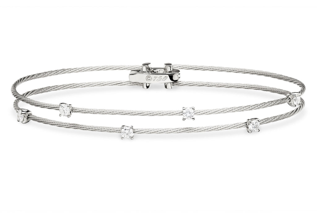 Double Unity Bracelet in White Gold with Diamonds