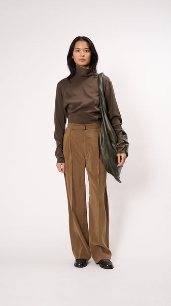 Lemaire Belted Relaxed Pants in Havana Brown – Diamond Dream