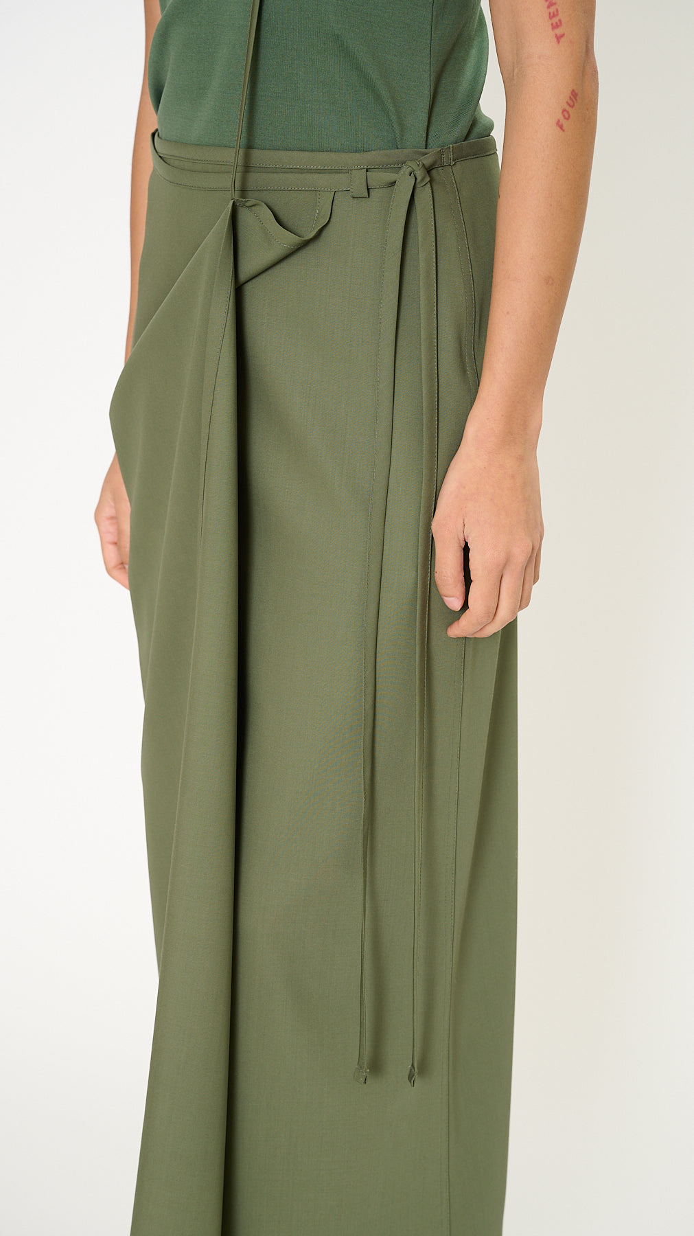 Lemaire Light Tailored Skirt in Smoky Green – Diamond Dream