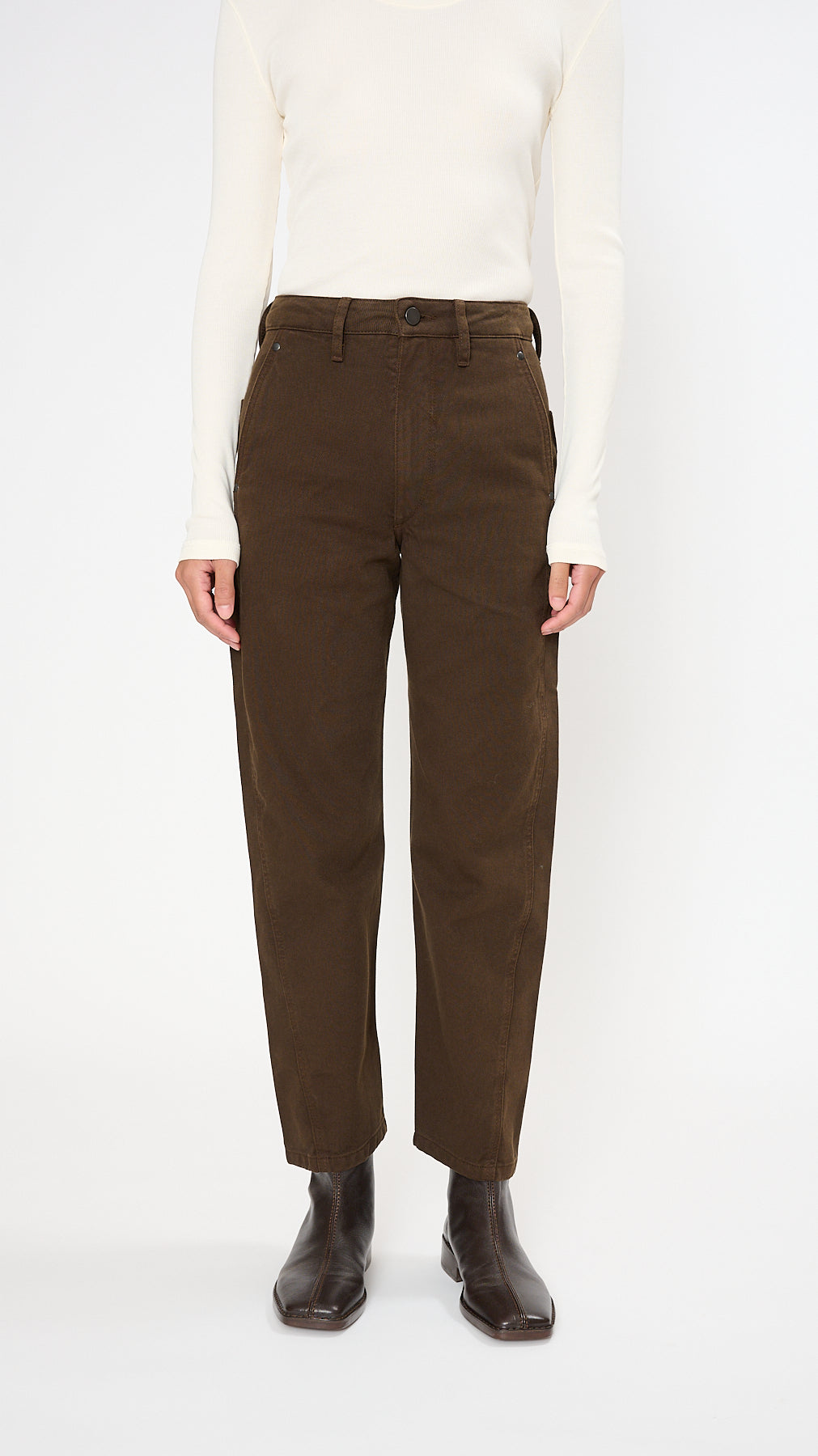 Lemaire Twisted Belted Pants in Espresso, Voo Store Berlin