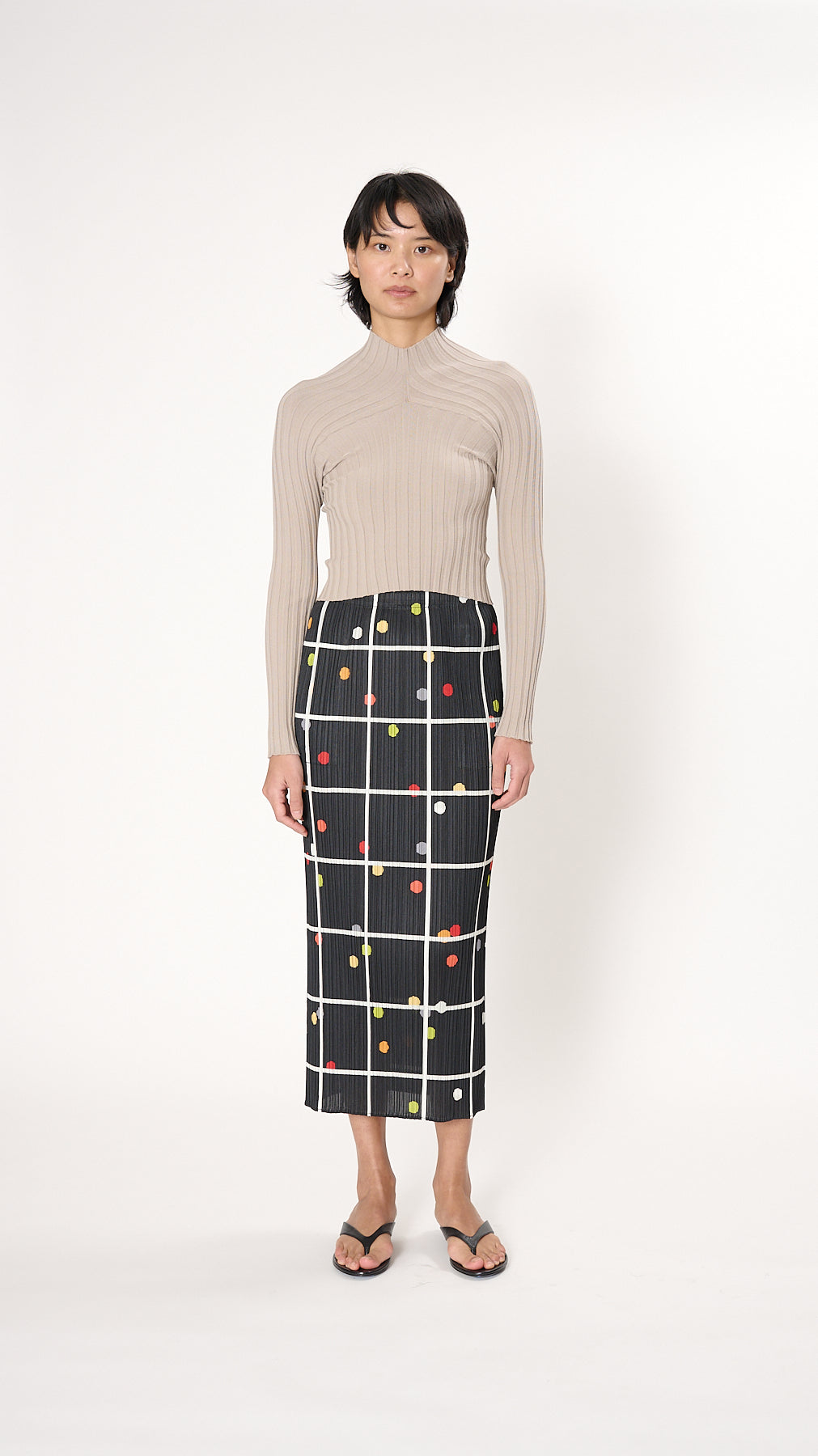 Issey Miyake Pleats Please Crossing Dots Skirt in Black – Diamond
