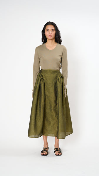 Cecilie Bahnsen Fabiola Skirt in Olive – Diamond Dream Jewelry +