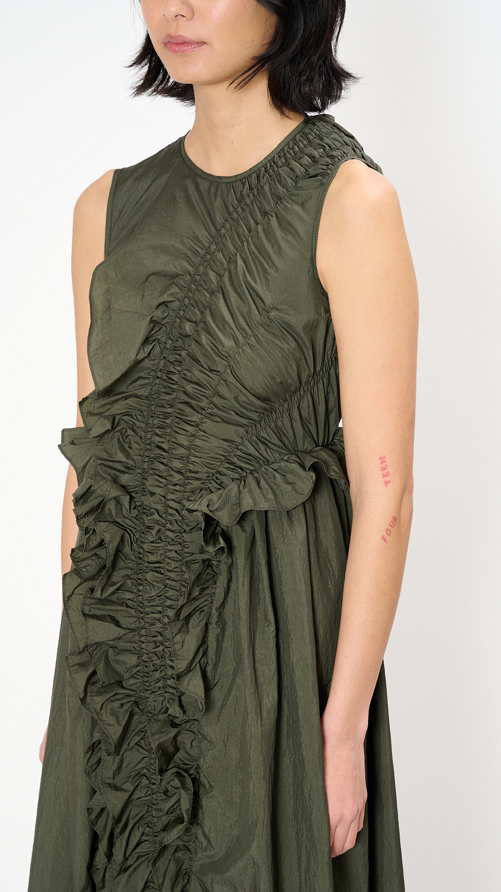 cecilie bahnsen green dress Cecilie Bahnsen Green Kelly Midi Dress Cecilie Bahnsen