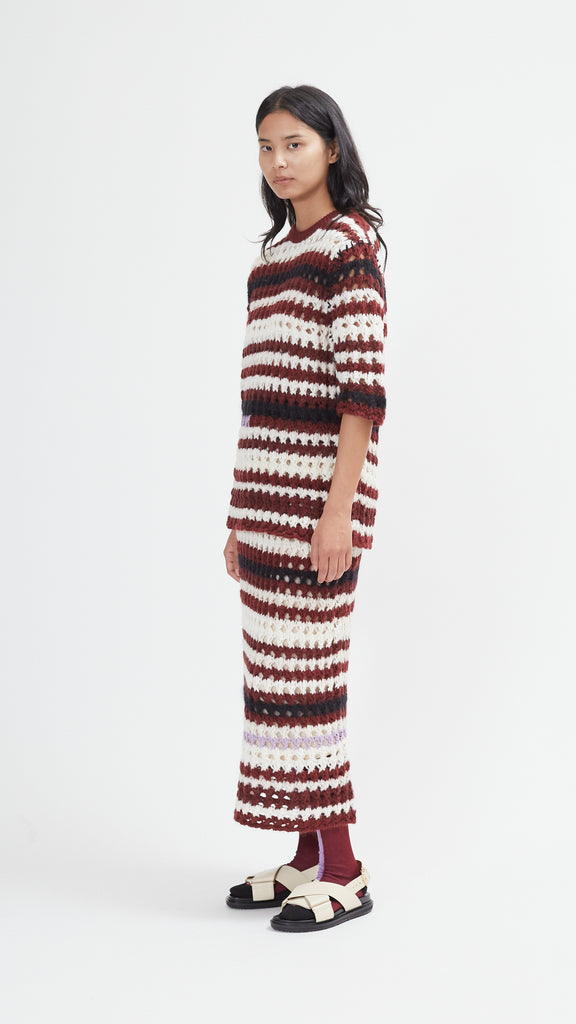 Marni Multi Striped 3D Crochet Sweater side view