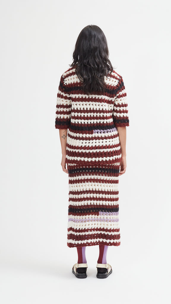 Marni Multi Striped 3D Crochet Sweater back