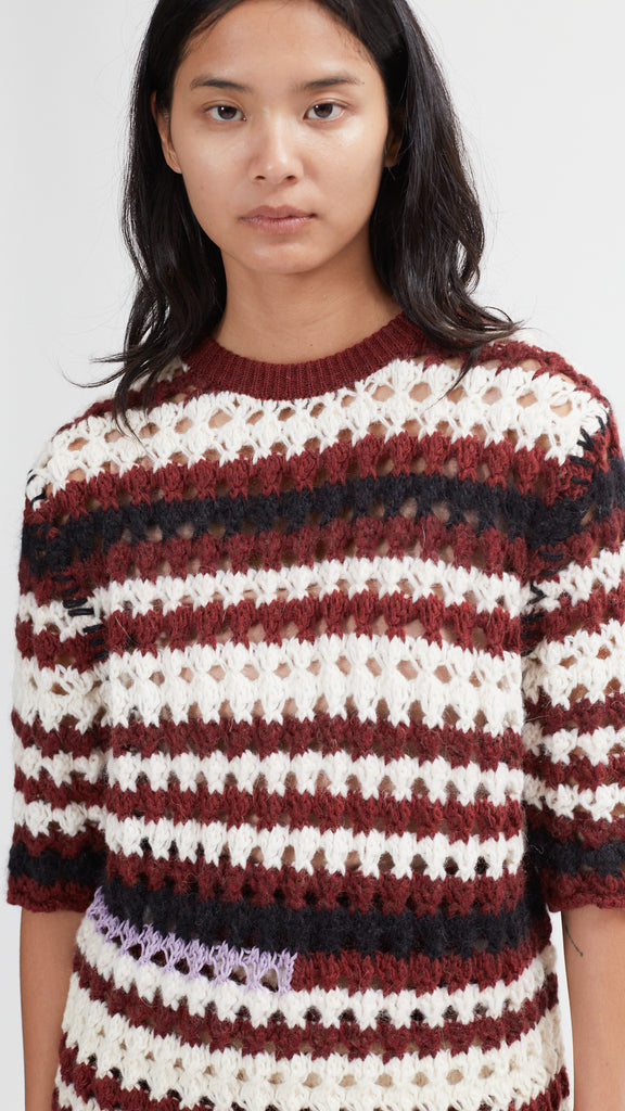 Marni Multi Striped 3D Crochet Sweater detail  