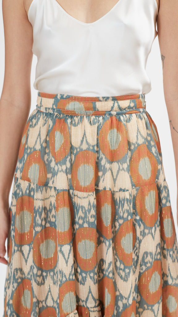 Ulla Johnson Varisha Skirt in Nimbus waist detail