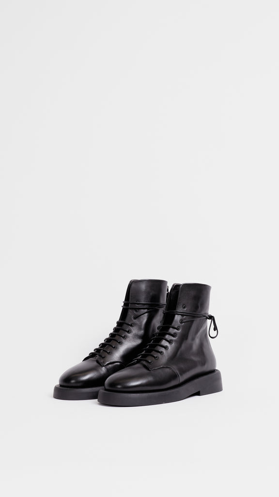 Marsèll Gommello Lace Up Ankle Boots in Black 3/4 view
