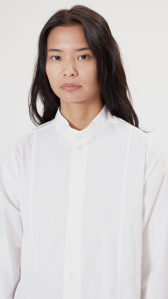 Issey Miyake Fine Shirt in White Button Detail