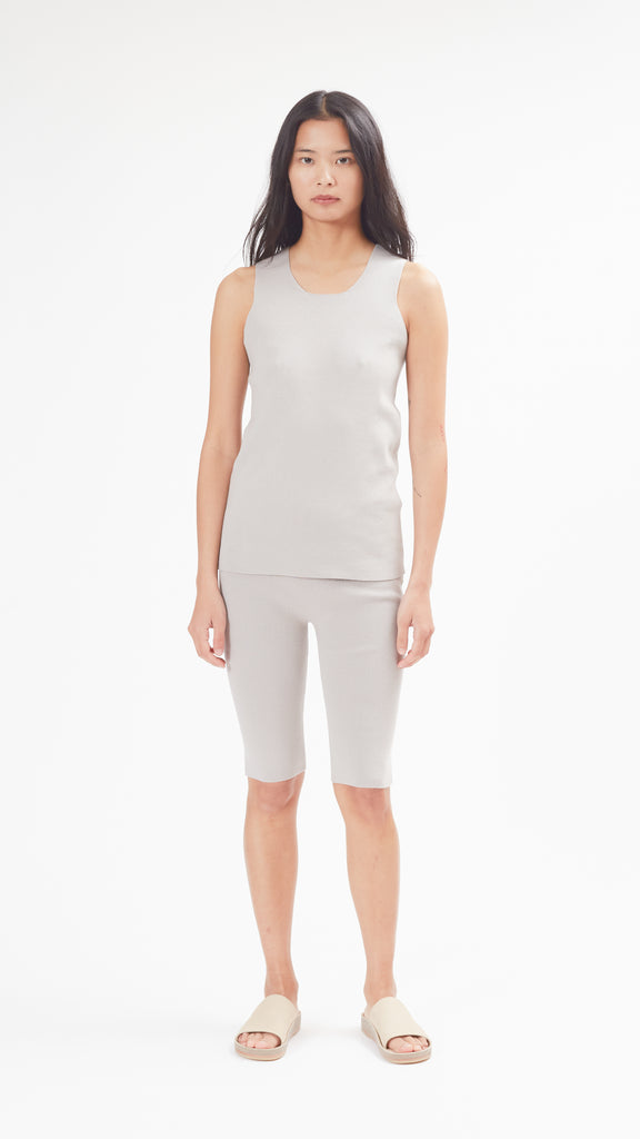 Lauren Manoogian Stretch Tank in Silver front