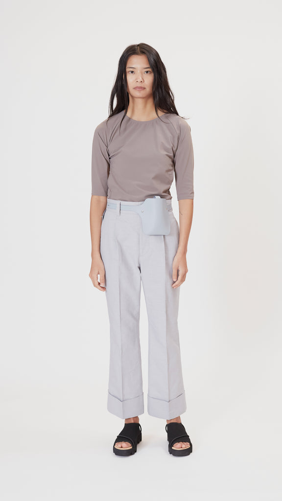 Issey Miyake Carved Pant in Light Grey