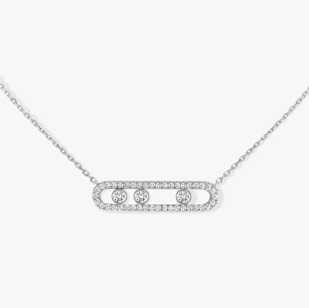 Move Pavé Necklace in White Gold and Diamond
