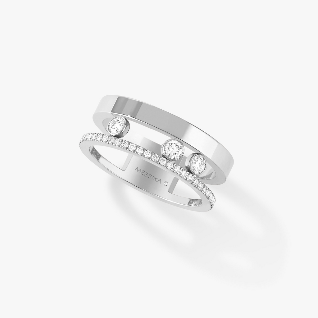 Move Romane Ring in White Gold with Diamonds