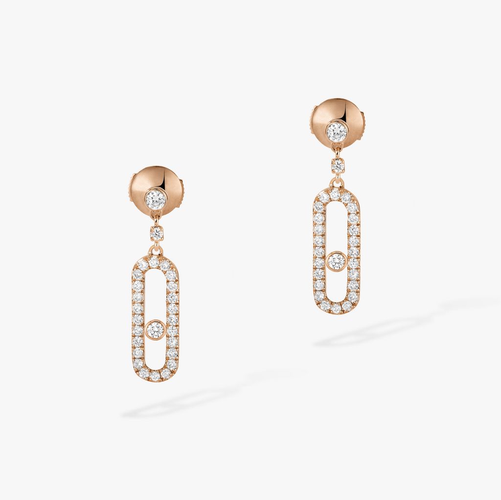Move Uno Stud Earrings in Rose Gold with Diamonds