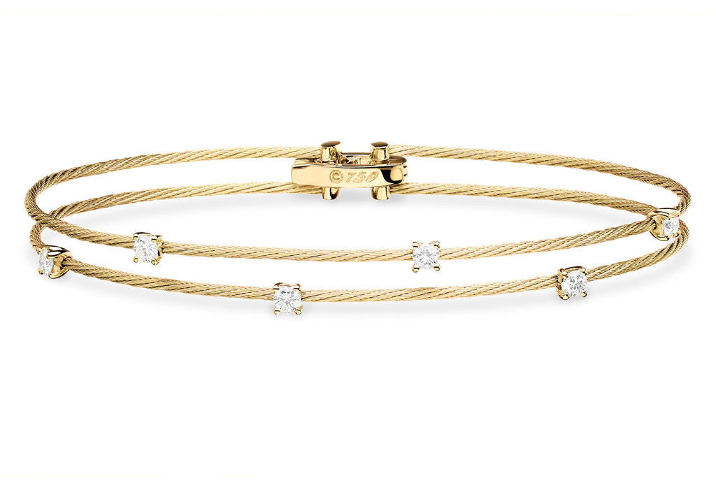 Double Unity Bracelet in Yellow Gold with Diamonds