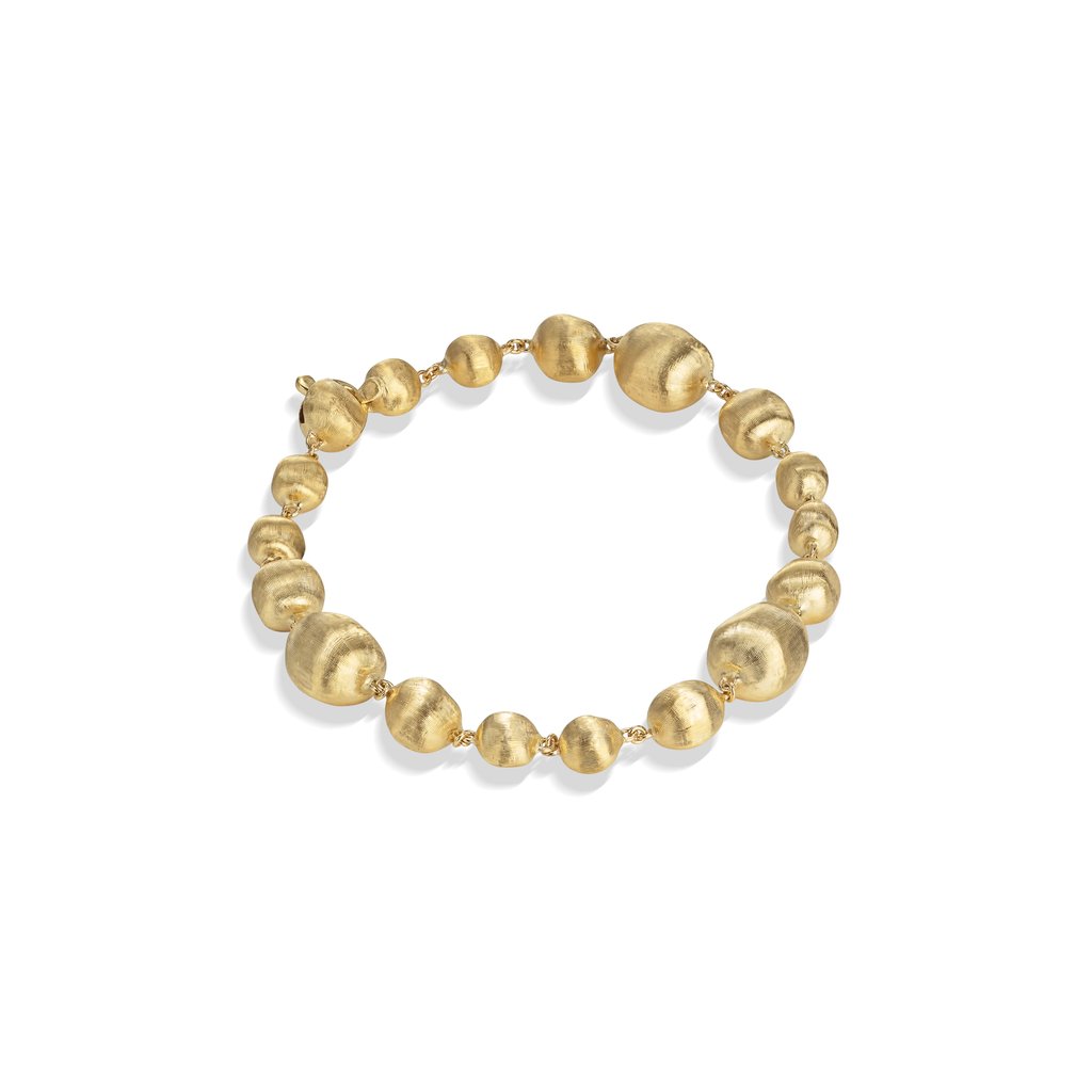 Africa Collection 18K Yellow Gold Mixed Bead Medium Bracelet