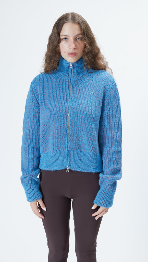 MM6 Maison Margiela Zip Sweater in Blue Stripes detail